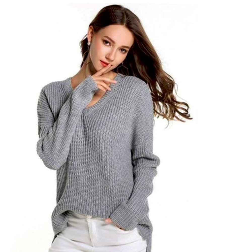 Women's Street Style V Neck Sweater